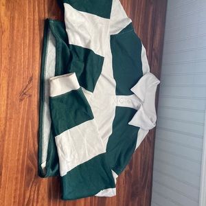 green and white striped cropped sweater